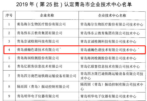 青島市企業(yè)技術(shù)中心名單公布，盛瀚榜上有名！